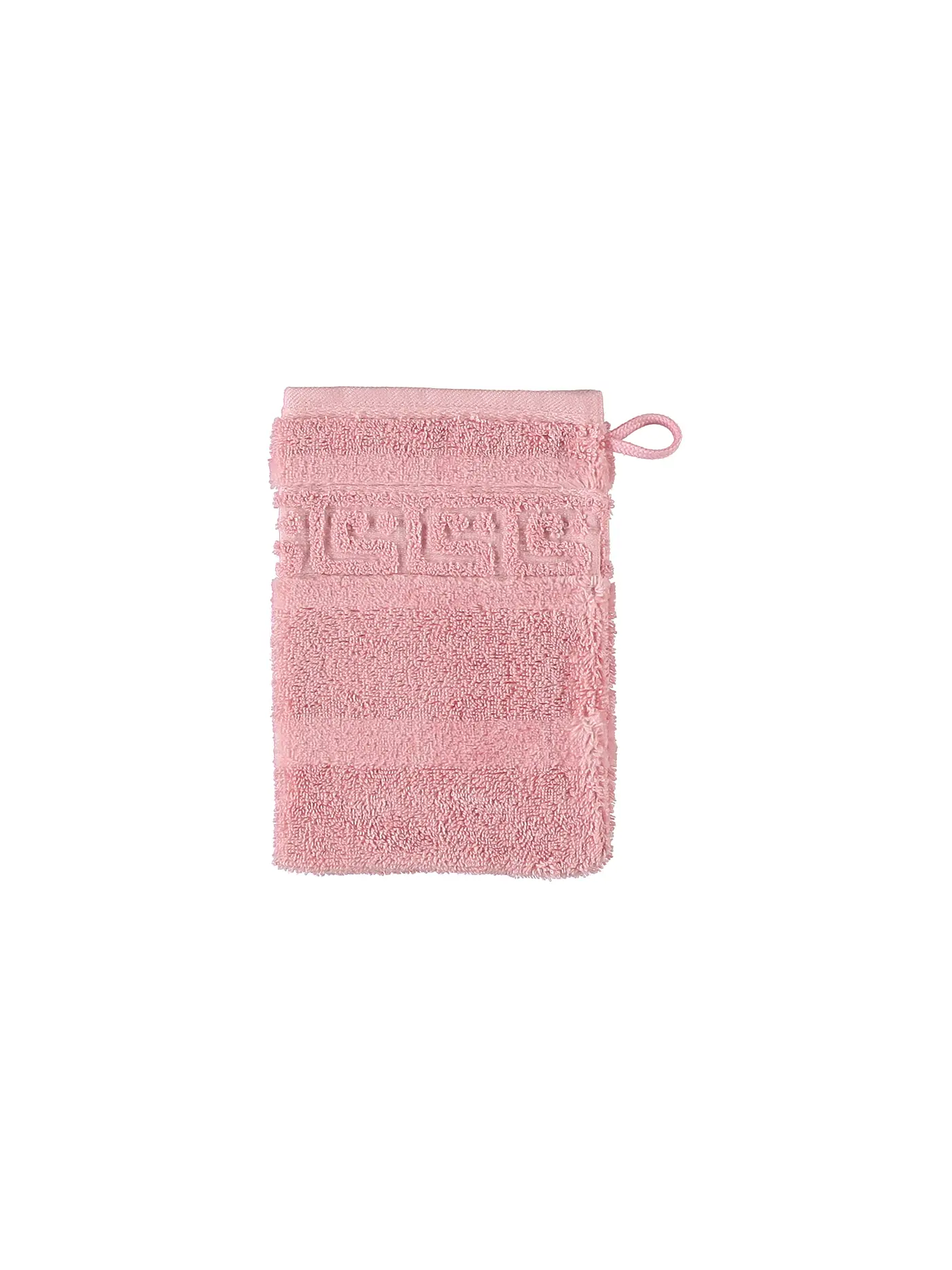 CAWÖ | Waschhandschuh NOBLESSE 16x22cm Mittelblau | rosa